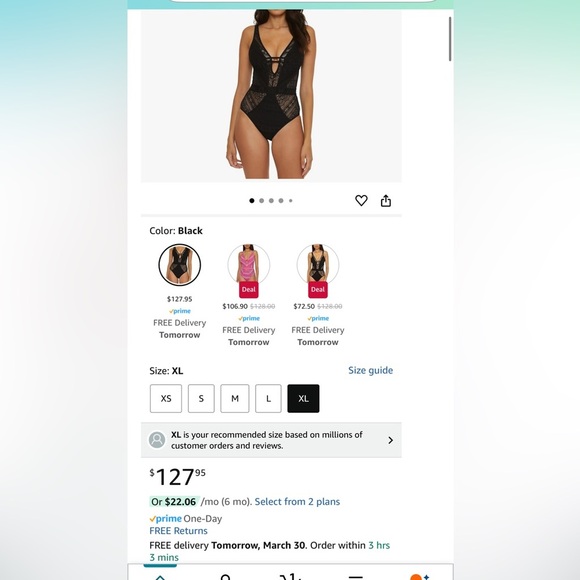 BECCA Women's Color Play One Piece Swimsuit, Plunge Neck, Crochet, Bathing Suits - Picture 8 of 8